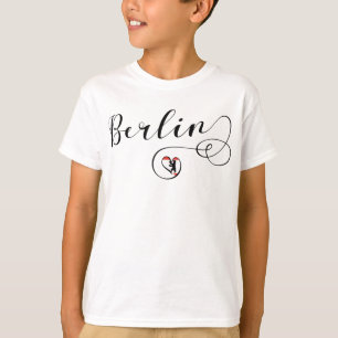 Berlin Heart T-Shirt, Duitsland, Berlijnse vlag T-shirt