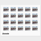 Berlin Horse and Buggy Vierkante Sticker (Vel)