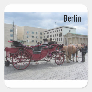 Berlin Horse and Buggy Vierkante Sticker
