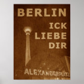 BERLIN LIEBE - sinaasappel Poster (Voorkant)