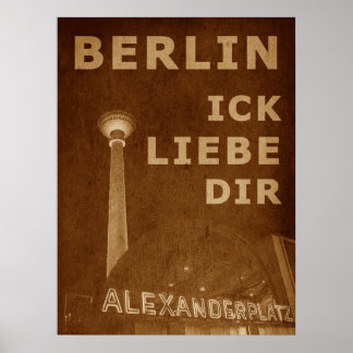 BERLIN LIEBE - sinaasappel Poster