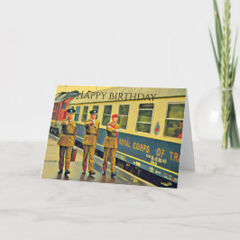 Berlin Military Train Birthday Card Kaart