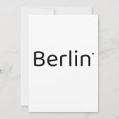 Berlin - minimalistic typography card kaart (Voorkant)