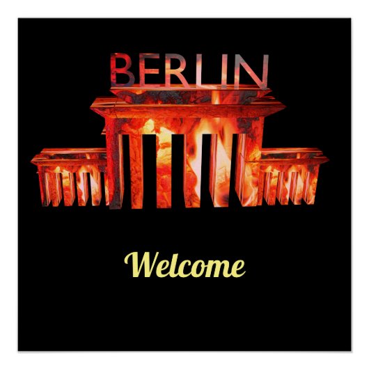 Berlin Nachtlife gepersonaliseerd Wall Decal Perfect Poster (Voorkant)