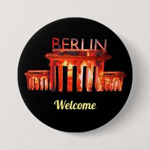Berlin Nachtlife gepersonaliseerde bottenopener Ronde Button 7,6 Cm