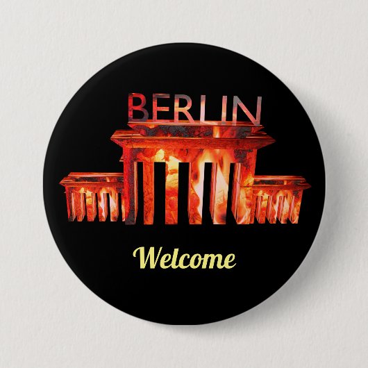 Berlin Nachtlife gepersonaliseerde bottenopener Ronde Button 7,6 Cm (Voorkant)