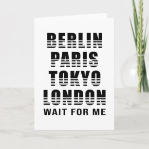 Berlin Paris Tokyo London City Funny Gift Kaart