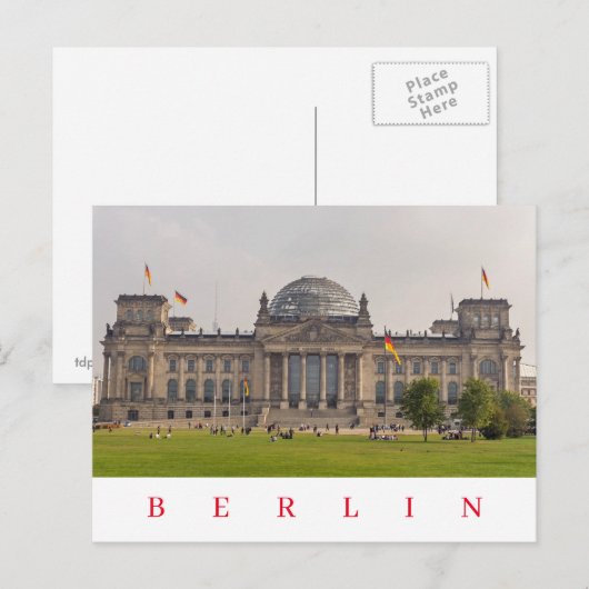 Berlin Reichstag front uitzicht briefkaart (Voorkant / Achterkant)
