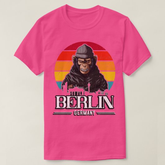 Berlin Retro Monkey Berliner T-shirt (Design voorkant)