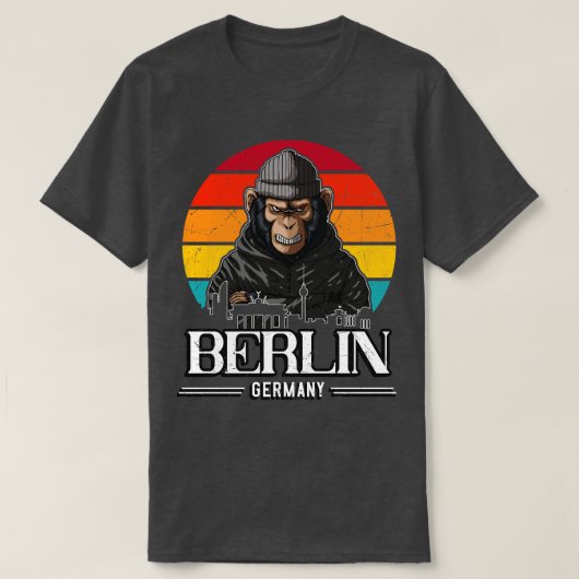Berlin Retro Monkey Berliner T-shirt (Design voorkant)