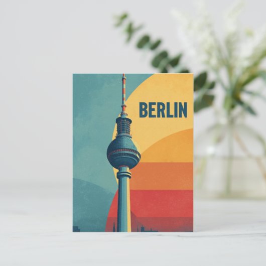Berlin retro travel briefkaart (Staand voorkant)