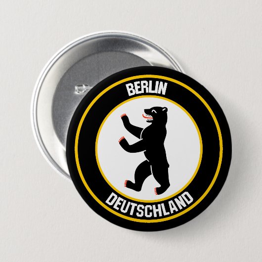 Berlin Round Emblem Ronde Button 7,6 Cm (Voorkant /achterkant)