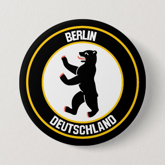 Berlin Round Emblem Ronde Button 7,6 Cm (Voorkant)