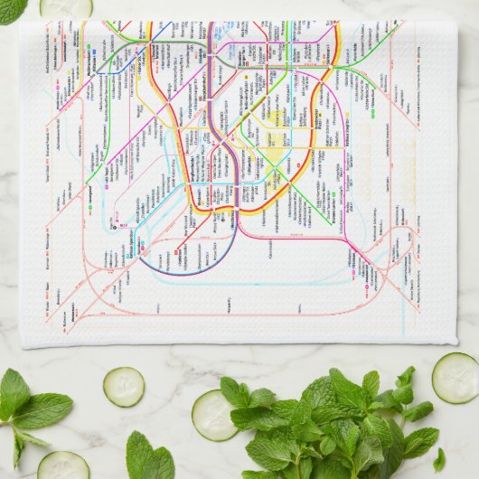 " BERLIN Schienennetz Geschirrtuch ... " Theedoek (Gevouwen)