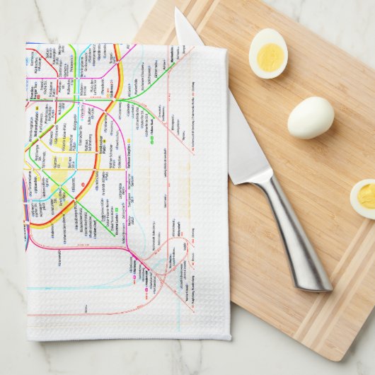 " BERLIN Schienennetz Geschirrtuch ... " Theedoek (Quarter Fold)