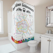 " BERLIN Schienennetz Plan auf Duschvorhang ... " Douchegordijn (In situ)