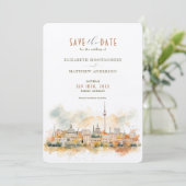Berlin Skyline Duitsland Save-the-Date Kaart (Staand voorkant)