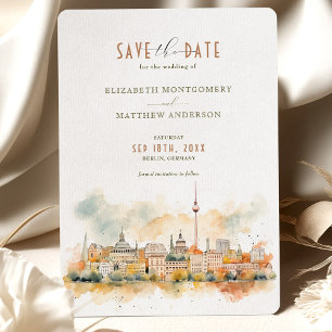 Berlin Skyline Duitsland Save-the-Date Kaart