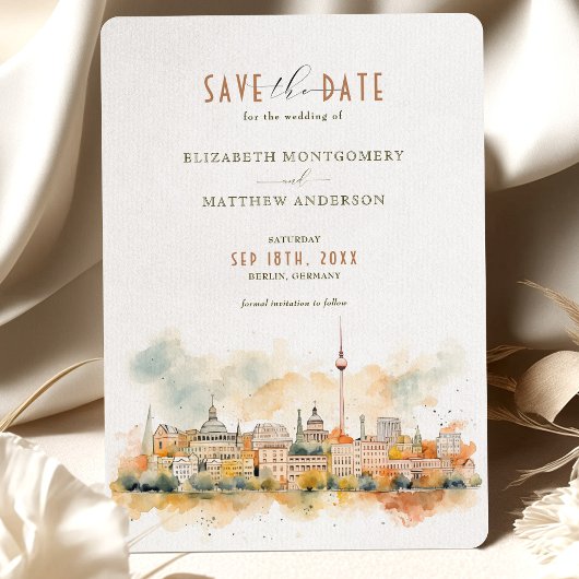 Berlin Skyline Duitsland Save-the-Date Kaart