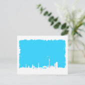 Berlin Skyline Farbe blau Briefkaart (Staand voorkant)