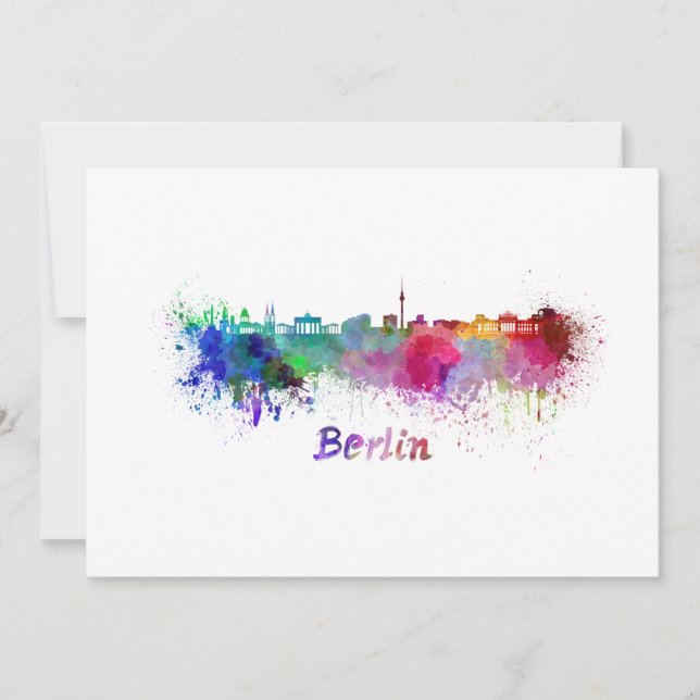 Berlin skyline in watercolor (Voorkant)