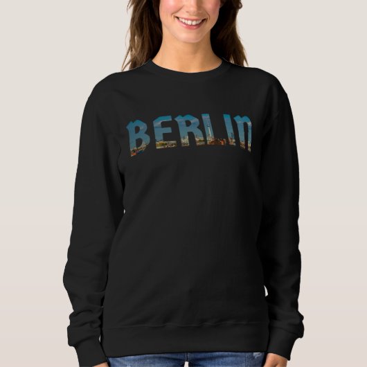 Berlin Skyline Motif Alexanderplatz Capital Retro Trui (Voorkant)