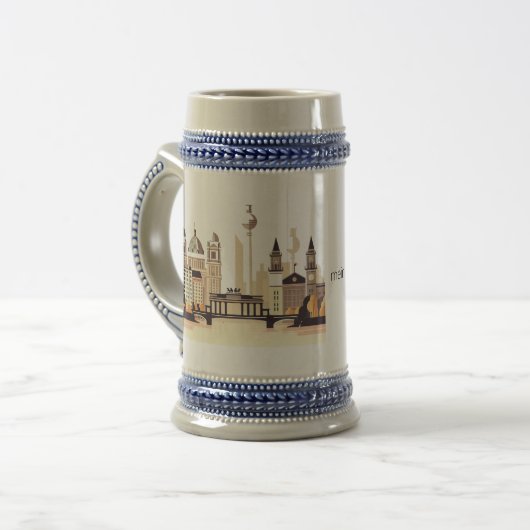 Berlin Skyline Tasse – Heimatliebe Pur Bierpul (Voorkant links)