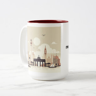 Berlin Skyline Tasse – Heimatliebe Pur Tweekleurige Koffiemok
