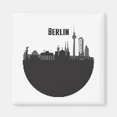 Berlin Stadt Silhouette Skyline Magneet (Voorkant)