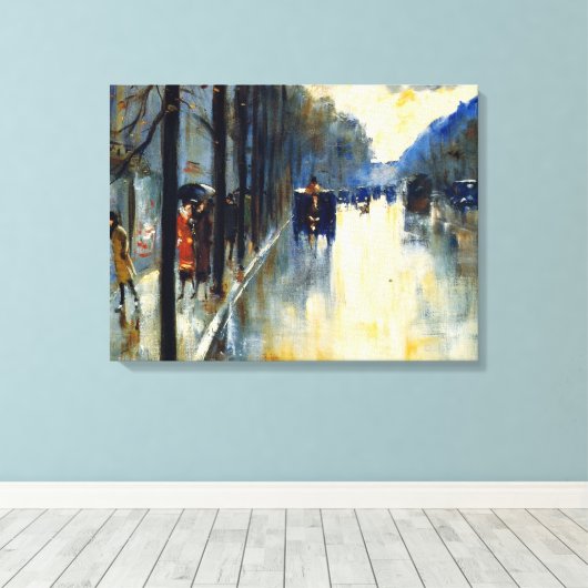 Berlin Street in Late Herfst, beeldende kunst Canvas Afdruk (Insitu (Houten vloer))