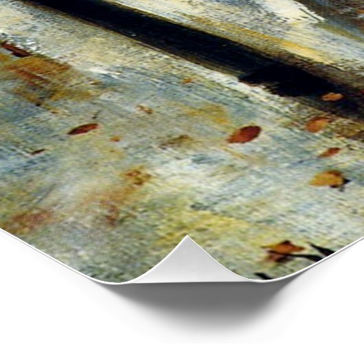 Berlin Street in Late Herfst, beeldende kunst Perfect Poster (Hoek)