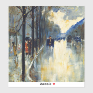 Berlin Street in Late Herfst, beroemde kunst, Sticker