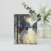 Berlin Street in Late Herfst, fijn kunstschilderij Briefkaart (Staand voorkant)