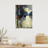 Berlin Street in Late Herfst,  schilderij Poster (Keuken)