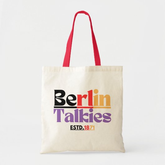 Berlin Talkies ESTD. 1871 Tote Bag (Voorkant)