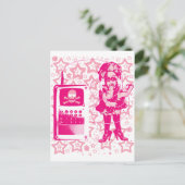 Berlin-Techno-Tusii doll pink Briefkaart (Staand voorkant)