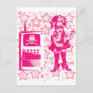 Berlin-Techno-Tusii doll pink Briefkaart
