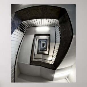 BERLIN TEMPELHOF LUCHTHAVENSPIRAAL STAIRWAY POSTER