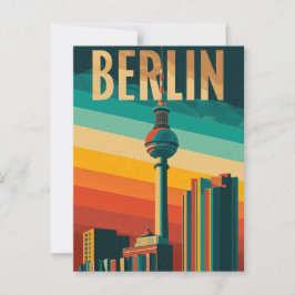 Berlin TV Tower retro Briefkaart