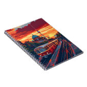 Berlin Twilight: Skyline Symfonie in Paarse tinten Notitieboek (Rechterzijde)