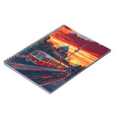 Berlin Twilight: Skyline Symfonie in Paarse tinten Notitieboek (Linkerzijde)