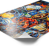 Berlin Wall Graffiti Artwork Street Art Duitsland Foto Afdruk (Hoek)