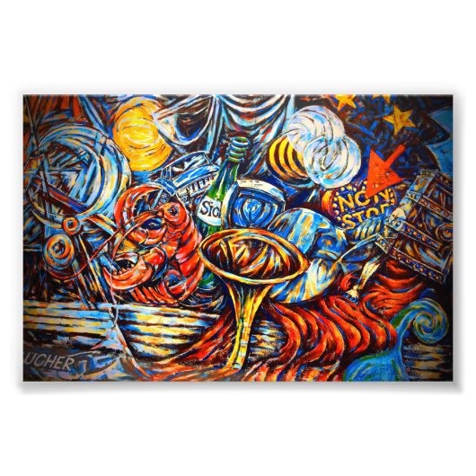 Berlin Wall Graffiti Artwork Street Art Duitsland Foto Afdruk (Voorkant)