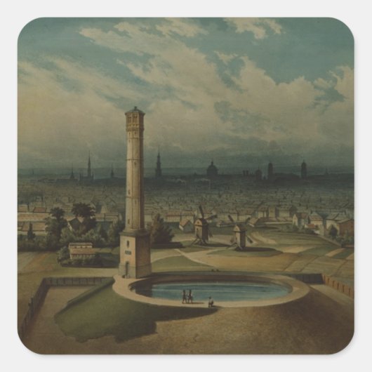 Berlin waterworks, c.1860 vierkante sticker (Voorkant)