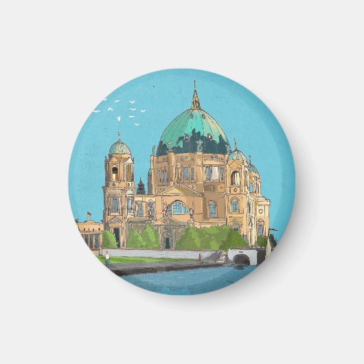 Berliner Dom Germany Whimsical Illustration Magneet (Voorkant)