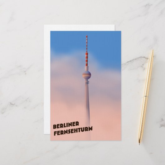 Berliner Fernsehturm, Berlijnse televisietoren Briefpapier (Voorkant / Achterkant in situ)