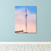 Berliner Fernsehturm, Berlijnse televisietoren Canvas Afdruk (Insitu (Houten vloer))