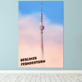Berliner Fernsehturm, Berlijnse televisietoren Canvas Afdruk (Insitu (Houten vloer))