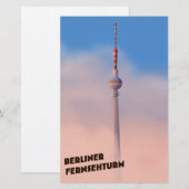 Berliner Fernsehturm, Berlijnse tv-toren Briefpapier (Voorkant / Achterkant)