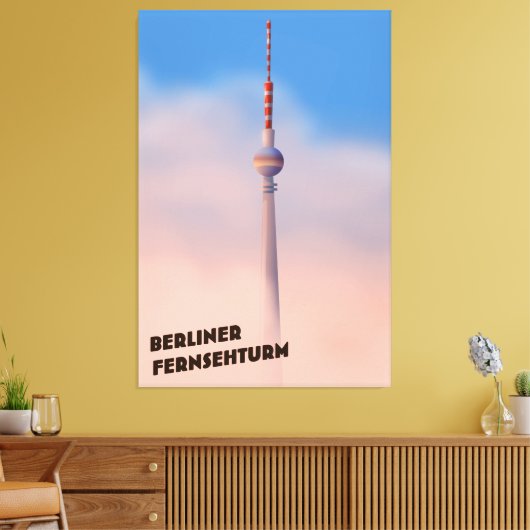 Berliner Fernsehturm, Berlijnse tv-toren Canvas Afdruk (Insitu (Woonkamer))